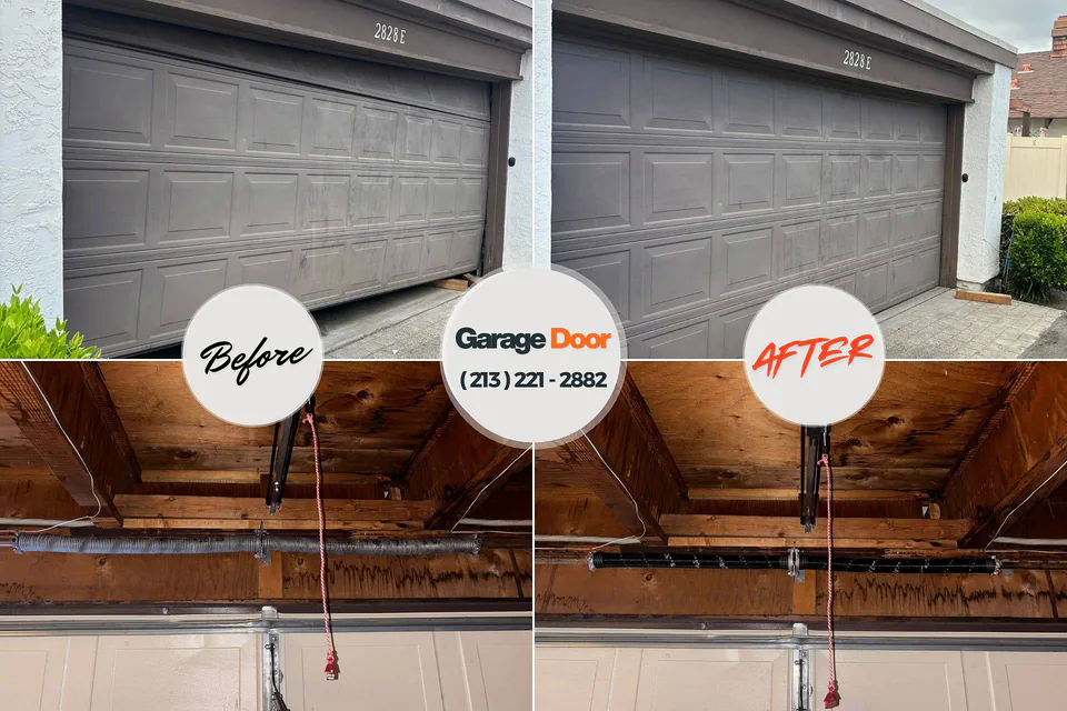 Before and after: garage door repair Worth, IL